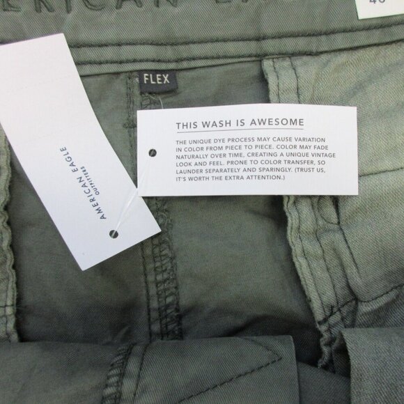 American Eagle Outfitters Lived-In Cargo Shorts Men's 40 Green Cotton Casual 680 - Picture 5 of 13